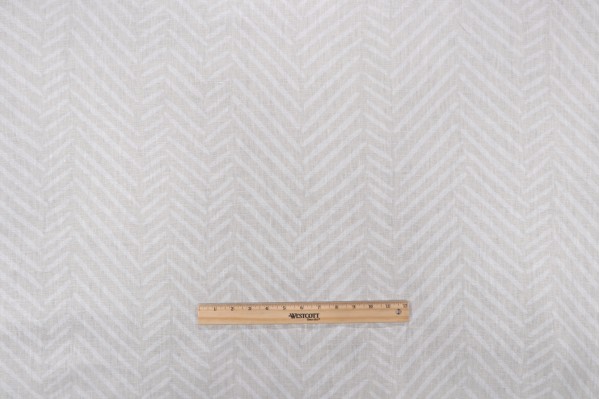 Sample of Stroheim Ziggy Printed Linen Drapery Fabric in Linen 