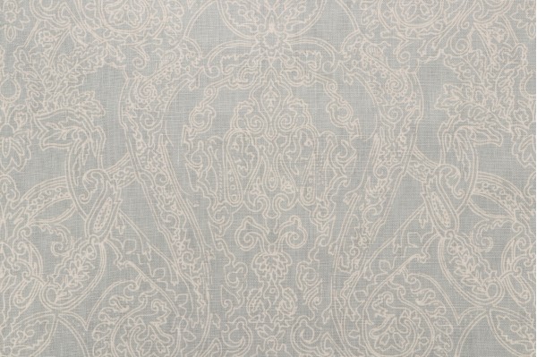 Stroheim Chattooga Paidley Printed Linen Drapery Fabric in Grey 