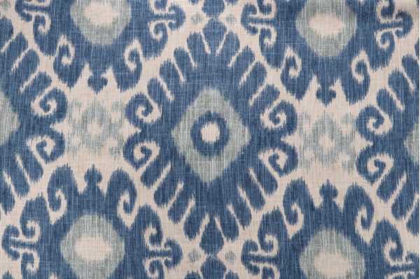 Fabricut Jaclyn Smith Trend JSP502606 Printed Linen Blend Drapery Fabric in Indigo 