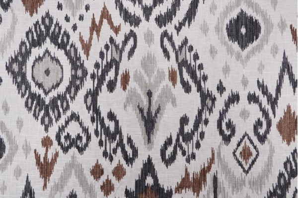 Fabricut Vern Yip Trend #3 Ikat Printed Linen Blend Drapery Fabric in Black 