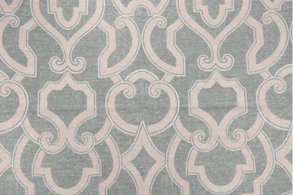 Thibaut Barrowgate F94714 Printed Linen Blend Drapery Fabric in Aqua