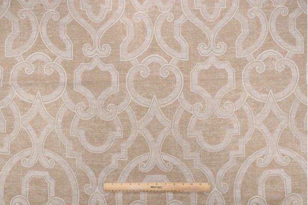 Thibaut Barrowgate F94716 Printed Linen Blend Drapery Fabric in Beige