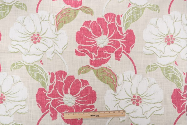 Thibaut Hampton Ponds F99242 Printed Drapery Fabric in Pink