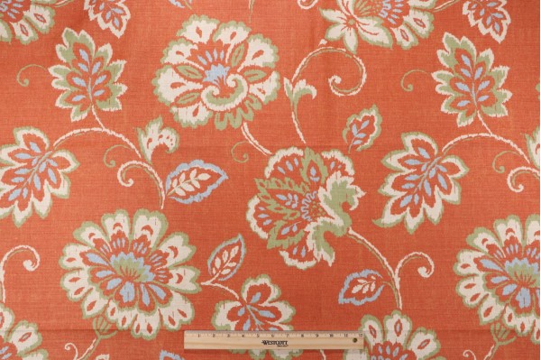 Thibaut Alexa F94916 Printed Drapery Fabric in Orange