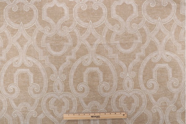 Thibaut Barrowgate F94716 Printed Drapery Fabric in Beige