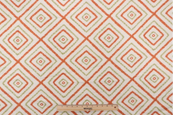 Thibaut Kozar F94921 Printed Drapery Fabric in Orange