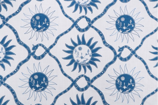 Click for 1 Yards Elana Gabrielle Sol Embroidered Drapery Fabric in Bluebell Elana Gabrielle Sol Embroidered Drapery Fabric in Bluebell