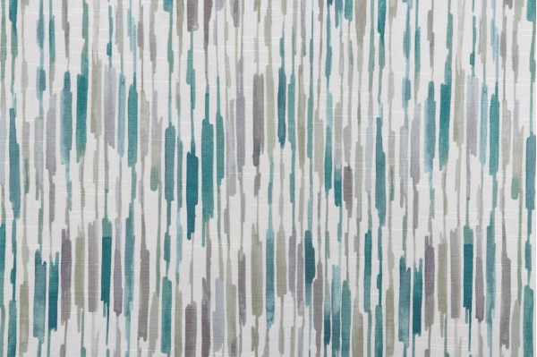 Kelly Ripa Home Drizzle Printed Cotton Drapery Fabric in Seaglass