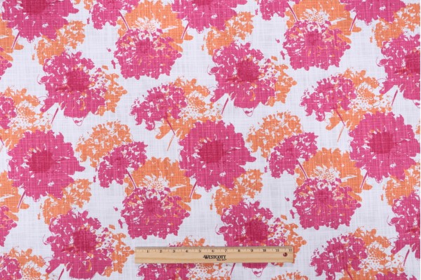 Premier Prints Fairy-Slub Canvas Printed Cotton Drapery Fabric in Flamingo