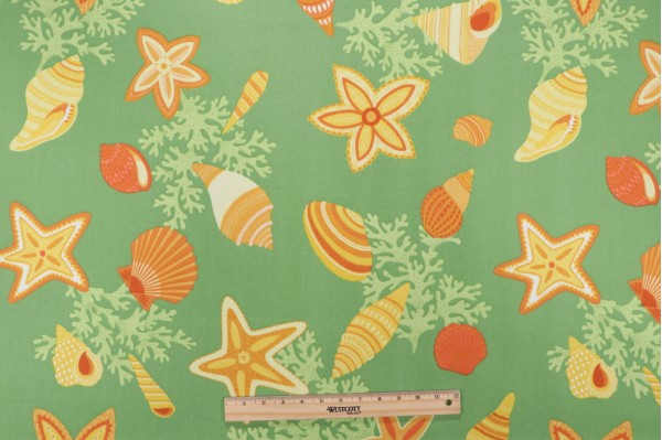 Susan Sargent Beach Bongo Printed Acrylic Twill Outdoor Fabric in Citrus for Robert Allen