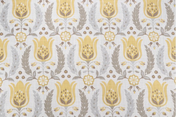 Robert Allen Ornate Frame Printed Cotton Drapery Fabric in Zest