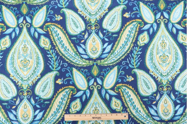 Click for 1 Yards Robert Allen Ombre Paisley Printed Cotton Drapery Fabric in Ultramarine Robert Allen Ombre Paisley Printed Cotton Drapery Fabric in Ultramarine