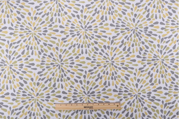 Robert Allen Many Petals Printed Cotton Drapery Fabric in Zest