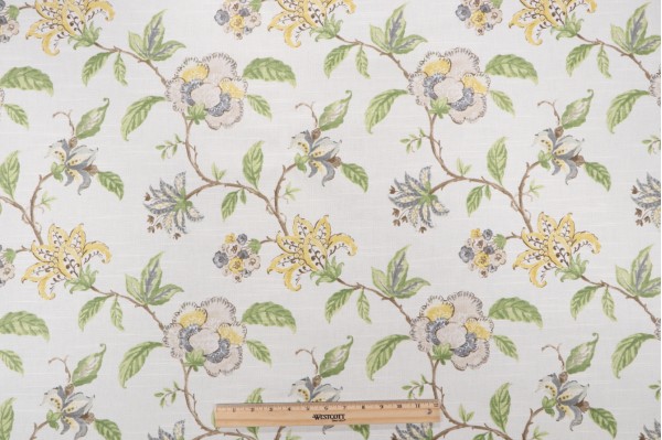 Click for 1 Yards Robert Allen Les Jardins Printed Cotton Drapery Fabric in Spring Robert Allen Les Jardins Printed Cotton Drapery Fabric in Spring