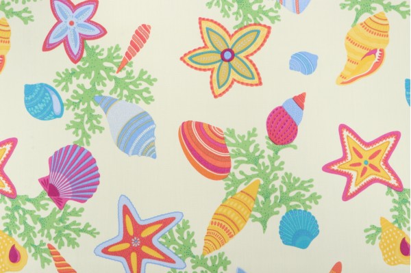 Robert Allen Susan Sargent Beach Bongo Printed Acrylic Outdoor Fabric in Multi