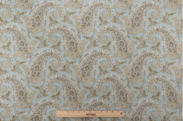Robert Allen New Paisley Printed Drapery Fabric in Dew