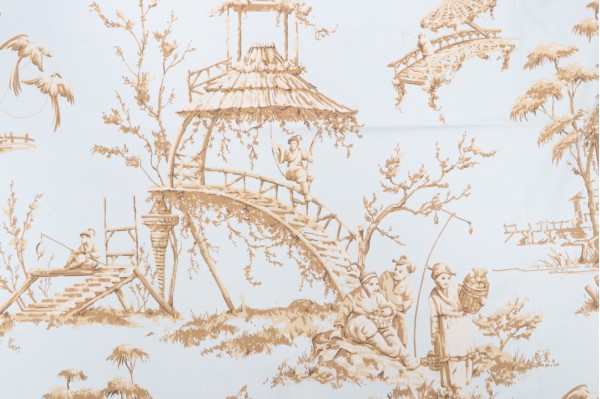 Thibaut Meridian F95305 Printed Drapery Fabric in Light Blue