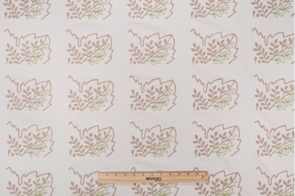Click for 4 Yards Anna French Sherwood W99201 Embroidered Drapery Fabric in Beige and Green for Thibaut Anna French Sherwood W99201 Embroidered Drapery Fabric in Beige and Green for Thibaut