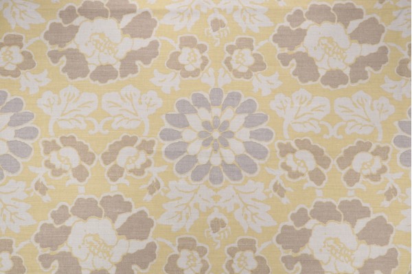 Thibaut Shima AF2589 Printed Linen Blend Drapery Fabric in Yellow