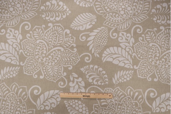 Thibaut Waterbury F99270 Printed Linen Blend Drapery Fabric in Beige
