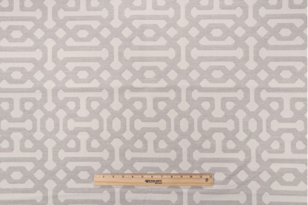 Sunbrella Fretwork Woven Solution Dyed Acrylic Outdoor Fabric in Pewter