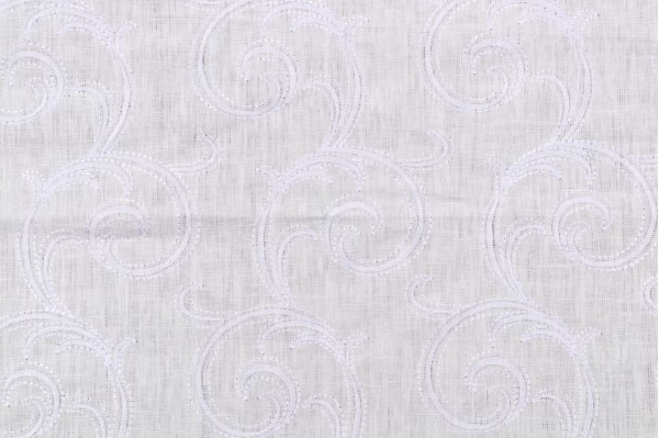 Click for .63 Yards Onassis Embroidered Drapery Fabric in Whisper Onassis Embroidered Drapery Fabric in Whisper