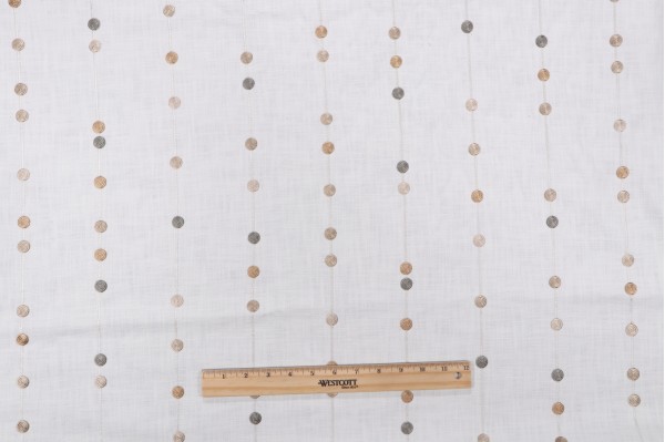 Uli Embroidered Drapery Fabric in Pongee