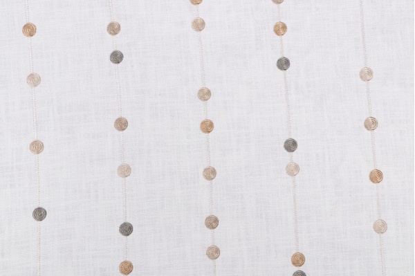 Uli Embroidered Drapery Fabric in Pongee