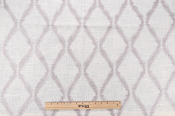 Brida Embroidered Drapery Fabric in Marble