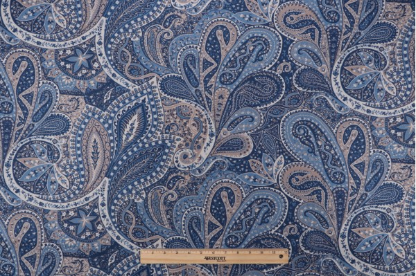 P Kaufmann Milos Printed Cotton Drapery Fabric in Bristol 