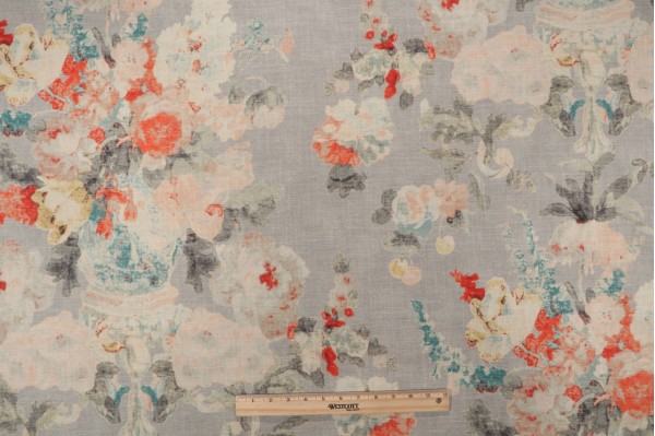 P Kaufmann Picturesque Printed Cotton Drapery Fabric in Breeze 