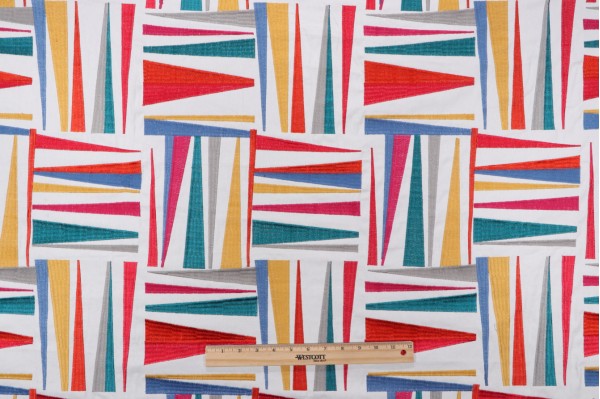 P Kaufmann Go Global Embroidered Cotton Drapery Fabric in Mardi Gras 