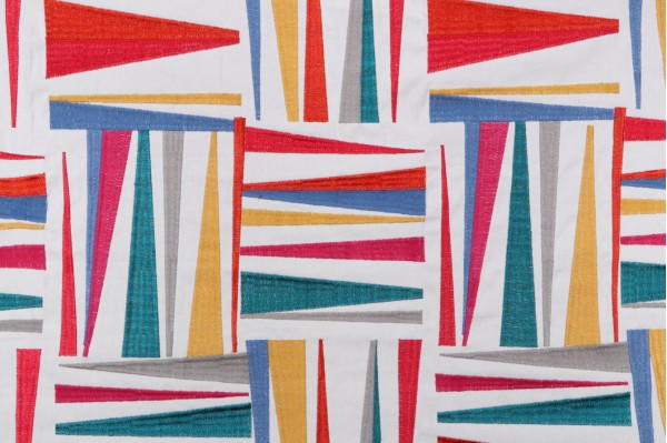 P Kaufmann Go Global Embroidered Cotton Drapery Fabric in Mardi Gras 