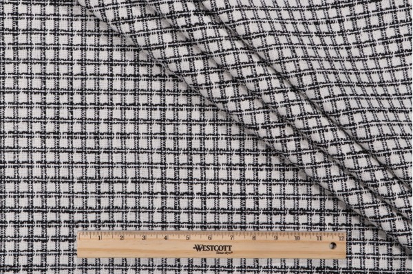 Golding Box Step Woven Upholstery Fabric in Ebony 