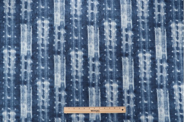 Ellen Degeneres Cap De Pera Printed Cotton Drapery Fabric in Denim 