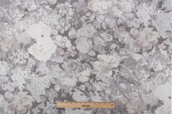 P Kaufmann Oaklands Printed Cotton Drapery Fabric in Flint 