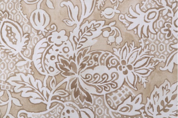 P Kaufmann Bruges Printed Cotton Drapery Fabric in Oat 