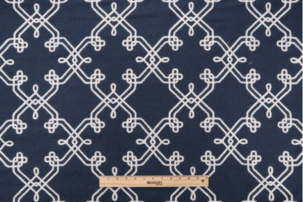 PK Lifestyles Dynasty Embroidery Decorator Fabric in Indigo