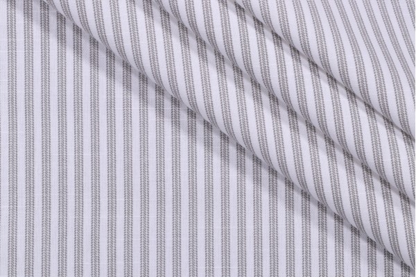 PK Lifestyles Everyday Ticking Printed Cotton Drapery Fabric in Shadow