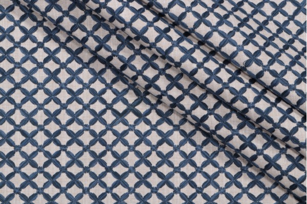 PK Lifestyles Laguna Embroidery Decorator Fabric in Indigo