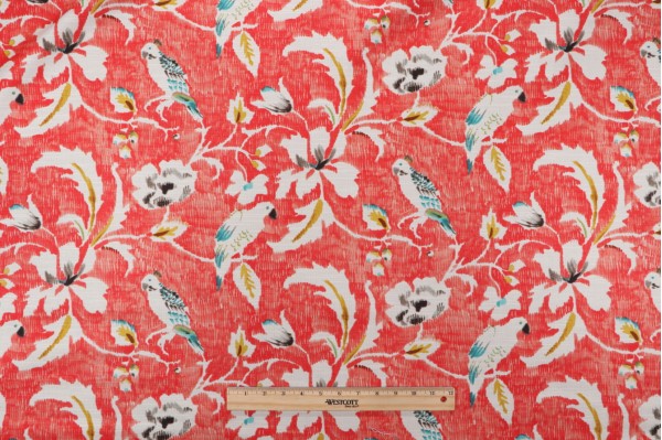 Click for 1.13 Yards Waverly Forest View Printed Cotton Drapery Fabric in Mandarin Waverly Forest View Printed Cotton Drapery Fabric in Mandarin