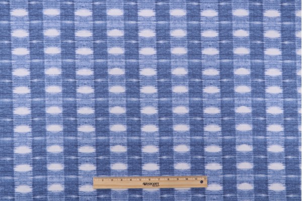 PK Lifestyles Studio Brushed Check Printed Cotton Drapery Fabric in Luna