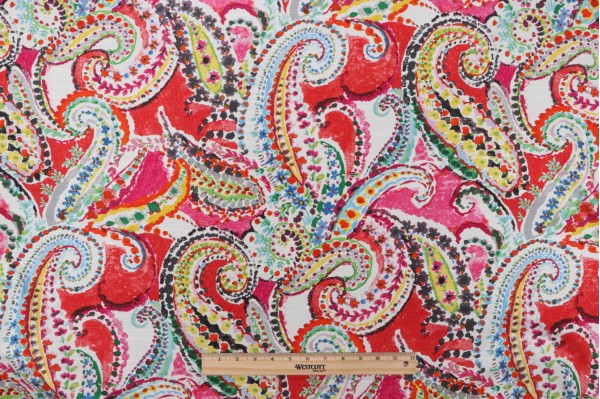 Click for 1 Yards Waverly Painterly Printed Cotton Drapery Fabric in Raspberry Waverly Painterly Printed Cotton Drapery Fabric in Raspberry