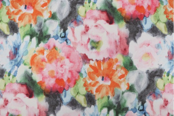 Waverly Garden Mist Printed Cotton Drapery Fabric in Jubilee