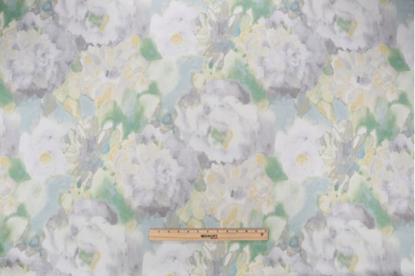 Waverly Garden Mist Printed Cotton Drapery Fabric in Meadow
