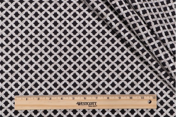 PK Lifestyles Laguna Embroidery Decorator Fabric in Tuxedo