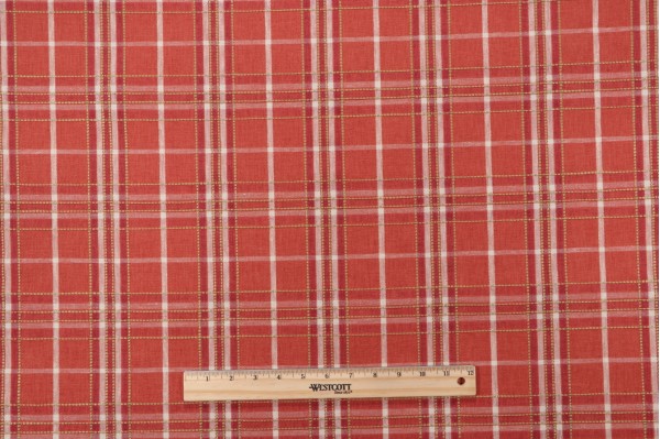 PK Lifestyles Malcom Plaid Woven Decorator Fabric in Cinnabar