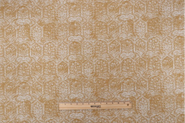 P Kaufmann Jaipur Printed Cotton Linen Drapery Fabric in Turmeric