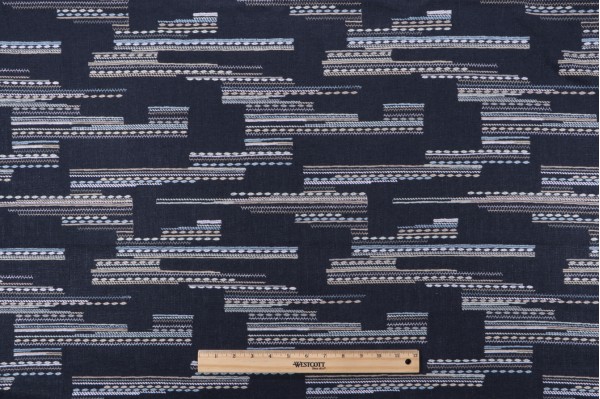 Click for 1 Yard Amna Embroidered Drapery Fabric in Indigo 1 Yard Amna Embroidered Drapery Fabric in Indigo