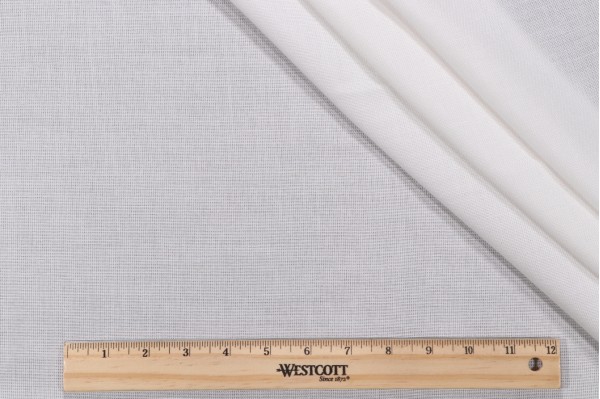 Sunbrella Mist Sheer Drapery Weight Solution Dyed Acrylic Outdoor Fabric in Snow